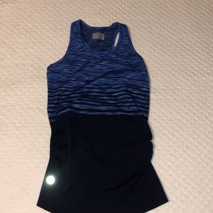 Athleta navy gathered tank top